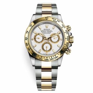 Rolex Daytona 40 mm White Dial Gold bezel Men's Watch