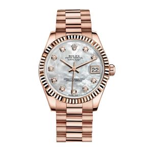 women's rolex datejust Pink Oystersteel and Diamond Dial Watch 178271