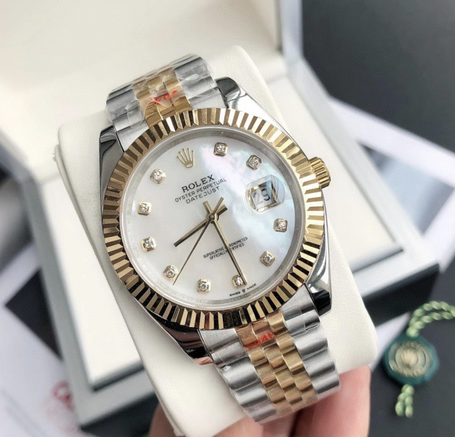 Rolex Datejust 31 mm White Dial M278273-0020 Silver Diamond Womens Watch Replica in Rolex box front view