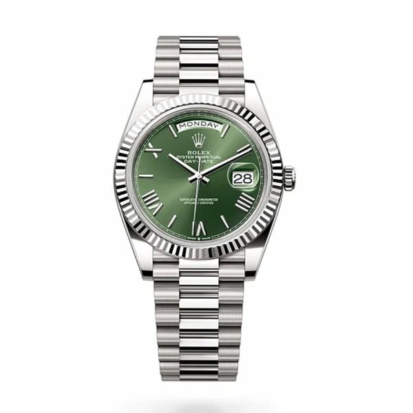 rolex day date platinum 40 mm Green Dial Men's Watch