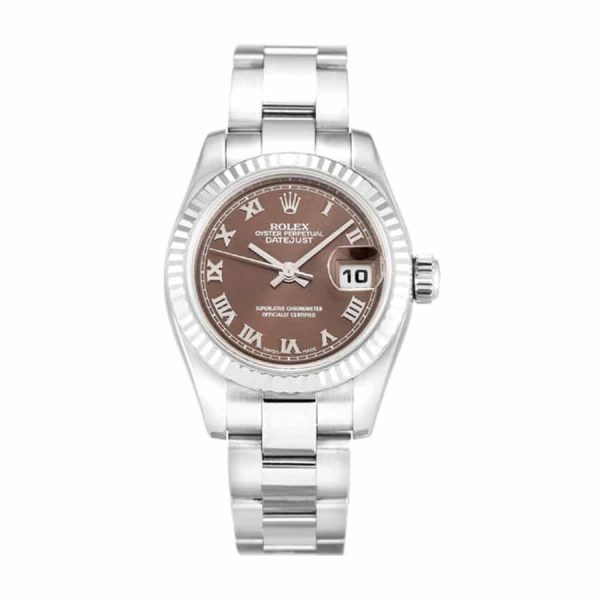 New Rolex Datejust Silver Oystersteel Strap and Brwon Dial Watch