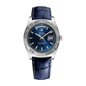 Rolex Day-Date Oyster 36 mm Blue Dial and Leather strap Watch