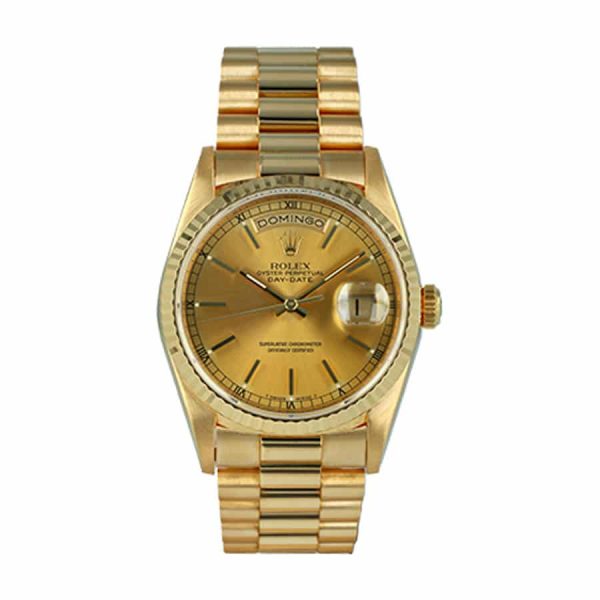 day-date rolex gold 40 mm Gold Dial Watch