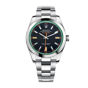 milgauss rolex balck Dial and Green Bezel Watch