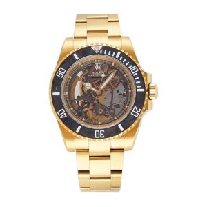 rolex submariner clone Skeleton Gold watch