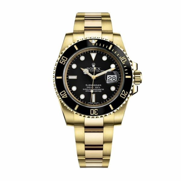 Rolex Submariner Gold Black Watch 116618LN