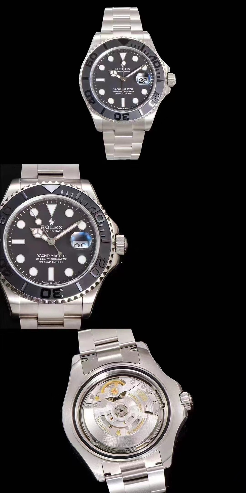  Rolex Sea-Dweller 41mm Black Dial black background watch internal mechanical structure view