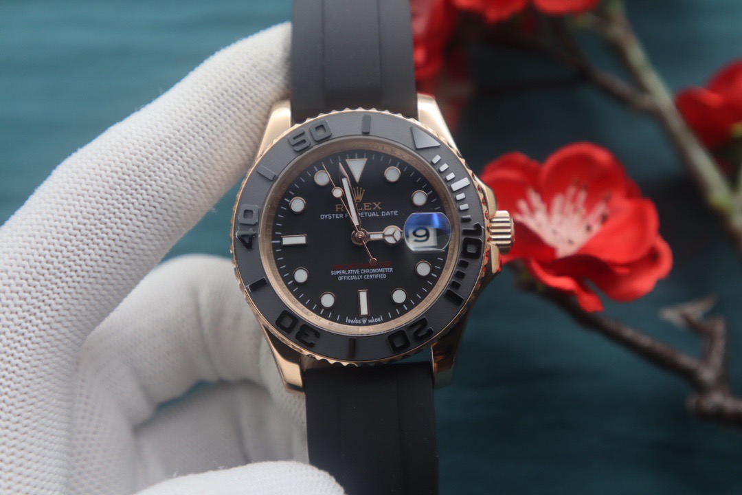 Rolex Yacht-Master 116655 in hand, front view